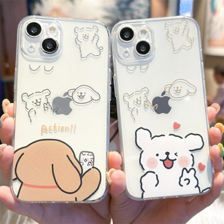 Couple photo puppy suitable for apple 16promax mobile phone case iphone15 cute 14plus cartoon 13 new