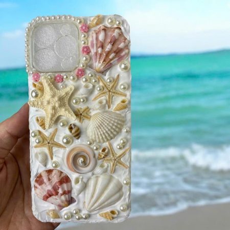 Shell Phone case | Phone case Beach theme decor | Decoden Shell Phone Cover | Personalize Phone Case | Valentine gift | Special gift for her