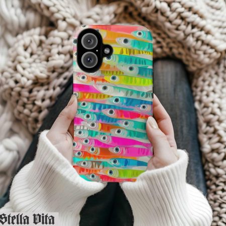 Fish Magnetic Phone Cases, Colorful Sardine Animal Gift, Underwater Sea Wildlife Accessories, Magsafe Phone Case, iPhone Cover 16 15 14 13