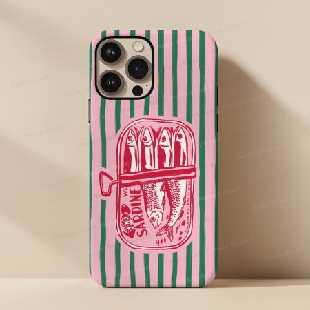 Sardine iPhone Case Retro Tinned Fish iPhone Case La Dolce Vita Phone Case iPhone 16 Case Protective Phone Cases Preppy Summer iPhone Case