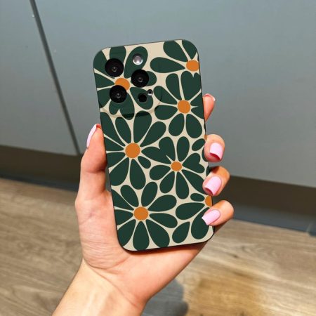 Retro Abstract Floral Print Pattern Phone Case for iPhone 16 15 14 13 12 11 11 Pro Max Mini 7 8 XR XS X Shockproof Phone Cover Custom Name